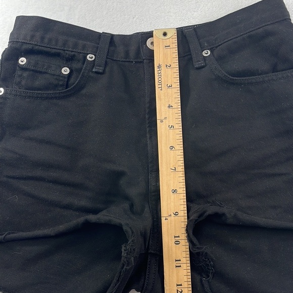 Rag & Bone 25, 0 Black Short Fray Raw Hem High Rise‎ 100% Cotton Denim Shorts - Picture 3 of 11